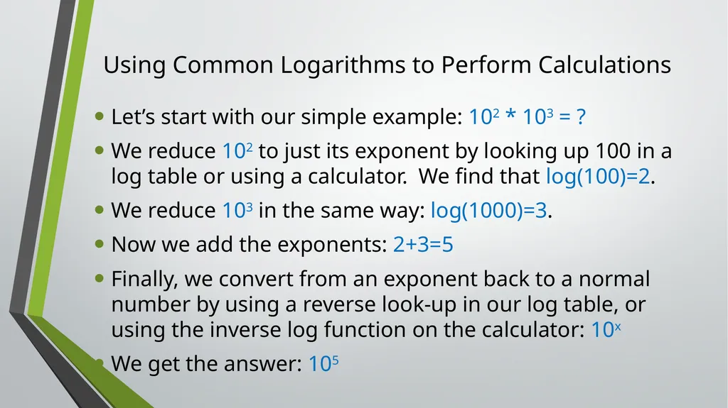 Logarithms ID1050– Quantitative & Qualitative - slide 4 of 11
