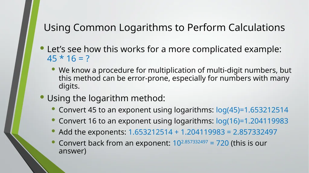 Logarithms ID1050– Quantitative & Qualitative - slide 5 of 11