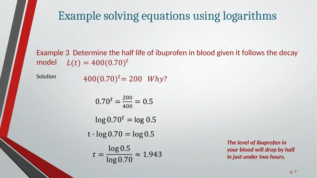 Logarithmic Functions All slides in this - slide 7 of 17