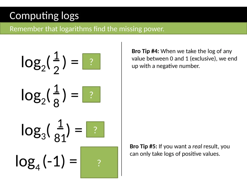 ζ C2 – Logarithms Dr J Frost Sketch a graph - slide 6 of 27