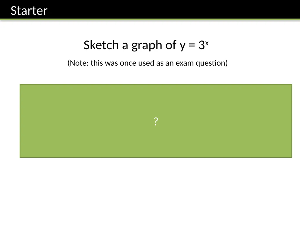 ζ C2 – Logarithms Dr J Frost Sketch a graph - slide 2 of 27