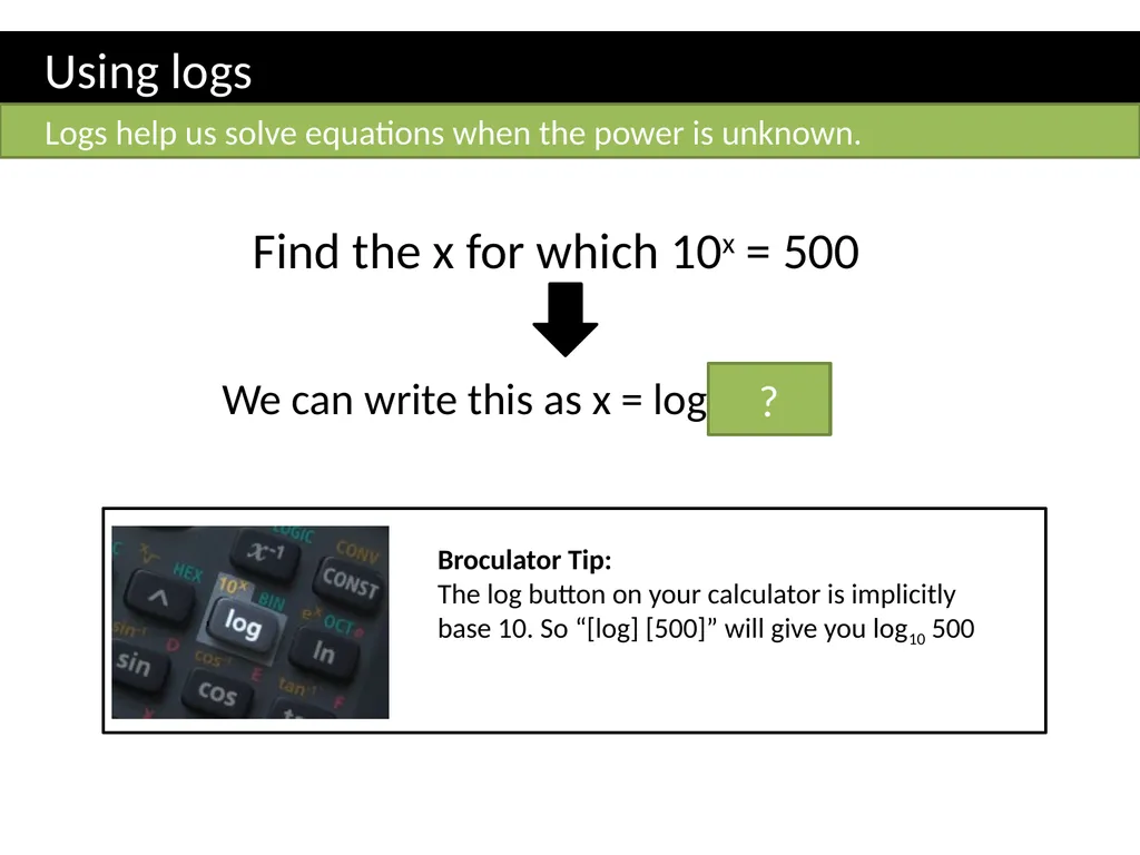 ζ C2 – Logarithms Dr J Frost Sketch a graph - slide 8 of 27