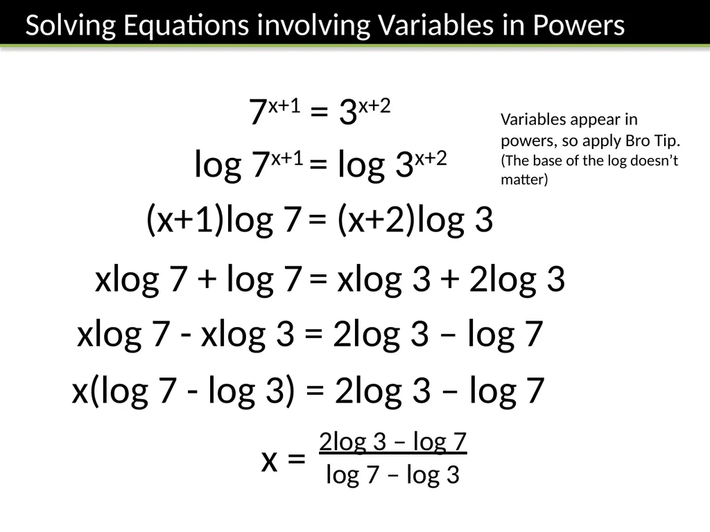 ζ C2 – Logarithms Dr J Frost Sketch a graph - slide 23 of 27