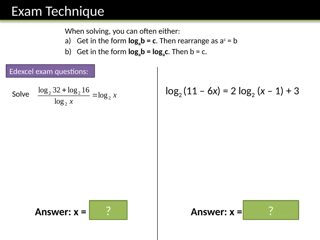 ζ C2 – Logarithms Dr J Frost Sketch a graph - slide 27 of 27