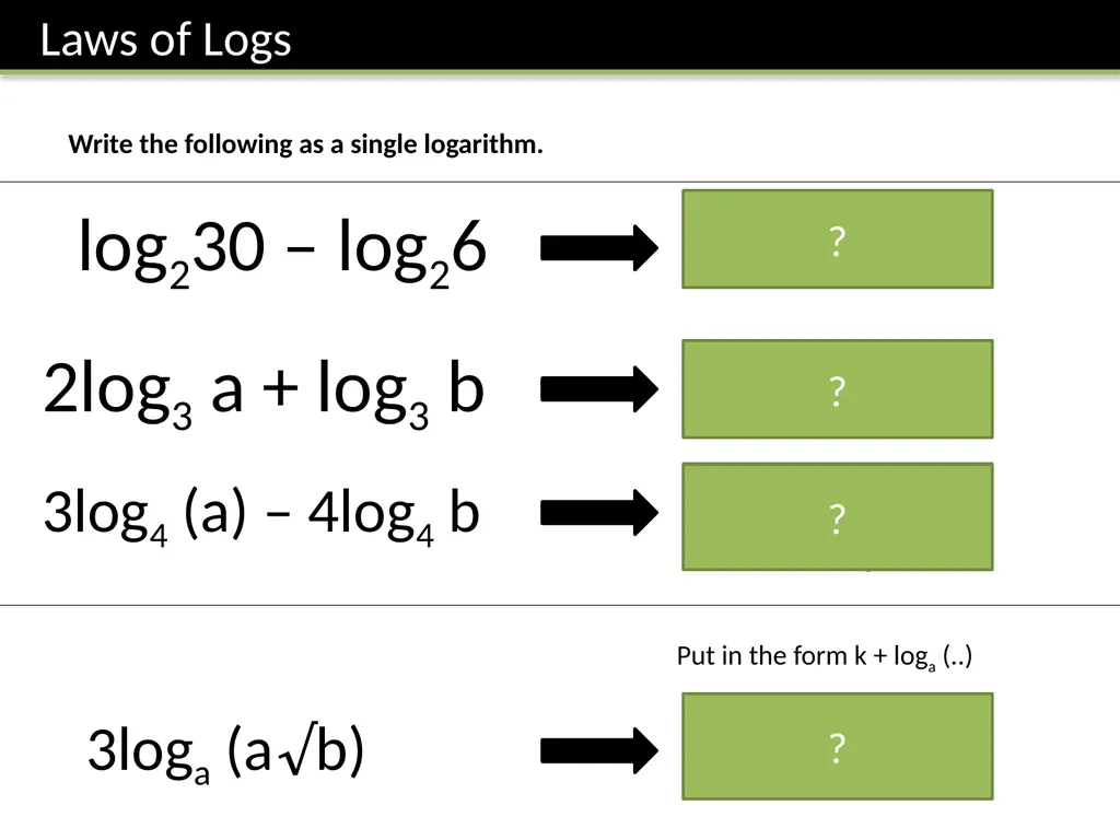 ζ C2 – Logarithms Dr J Frost Sketch a graph - slide 12 of 27
