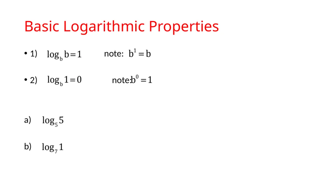 Logarithmic Functions Do the following Find the - slide 9 of 18