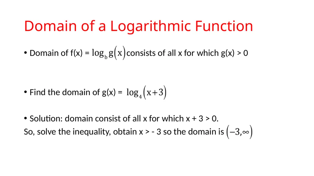 Logarithmic Functions Do the following Find the - slide 10 of 18