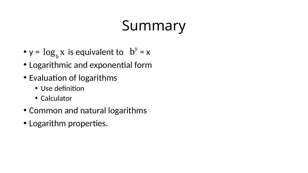 Logarithmic Functions Do the following Find the - slide 16 of 18