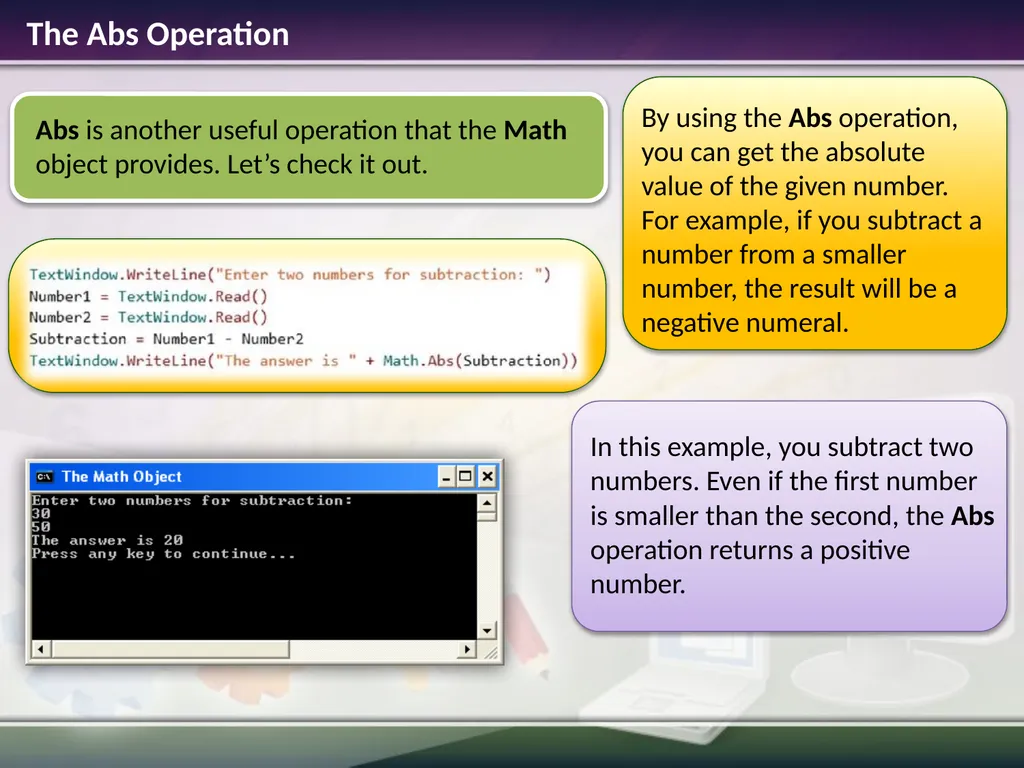 The Math Object Estimated time to complete this - slide 6 of 14
