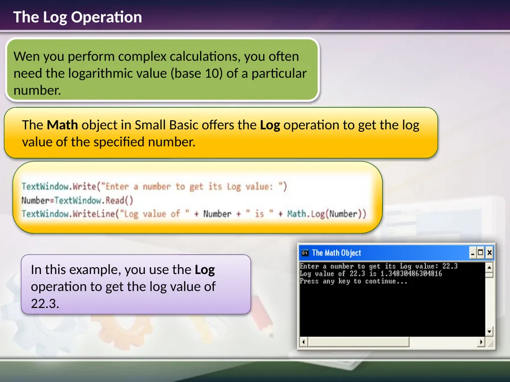 The Math Object Estimated time to complete this - slide 8 of 14