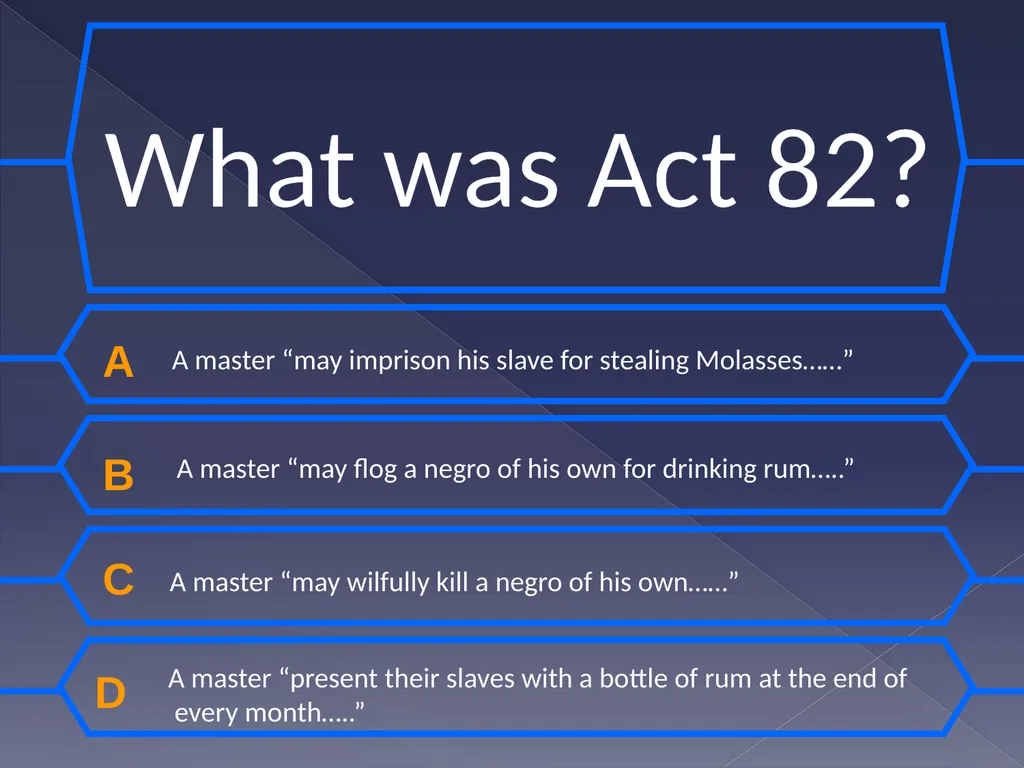 Slavery and the sugar plantation Learning - slide 19 of 20