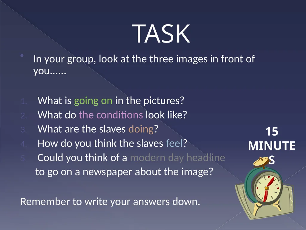 Slavery and the sugar plantation Learning - slide 5 of 20