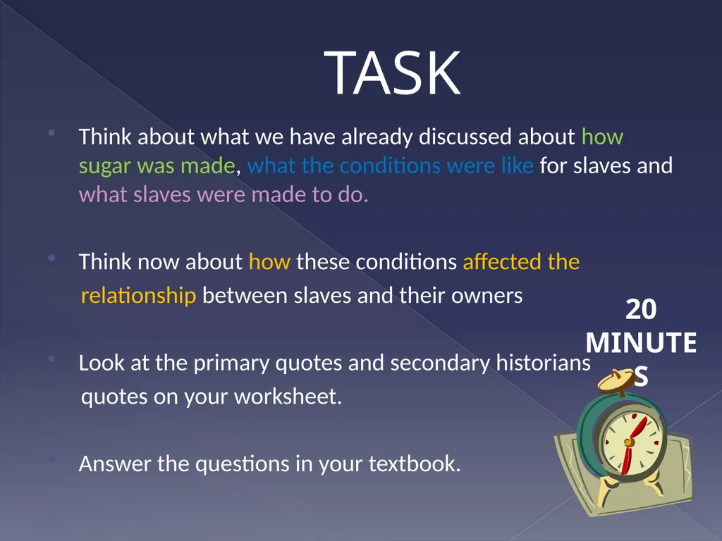 Slavery and the sugar plantation Learning - slide 8 of 20