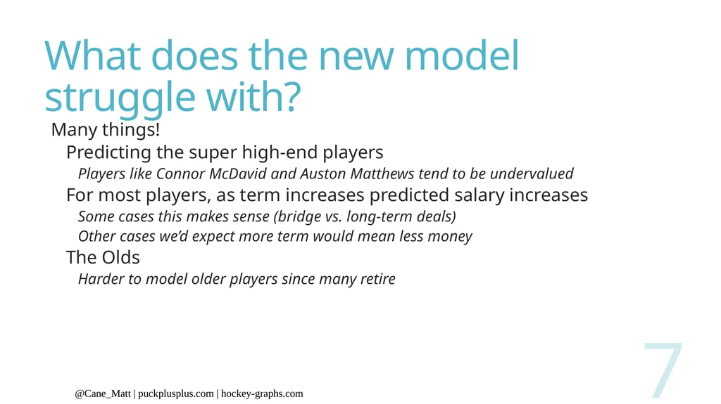 Predicting NHL Player Contracts Matt Cane - slide 7 of 13