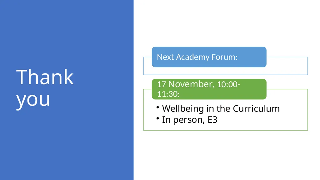 Session structure Discussion based: Current - slide 30 of 30