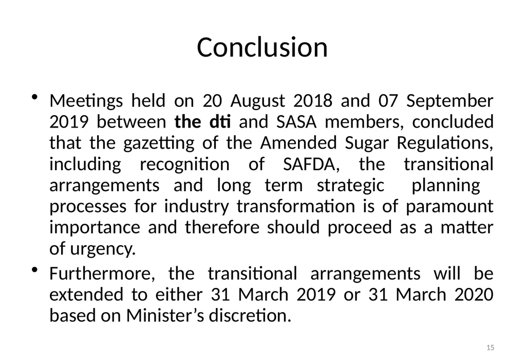 Presentation to Portfolio Committee on Trade & - slide 15 of 17