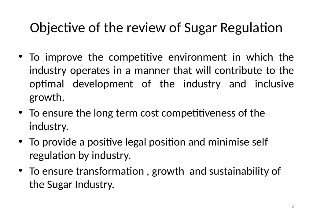 Presentation to Portfolio Committee on Trade & - slide 5 of 17
