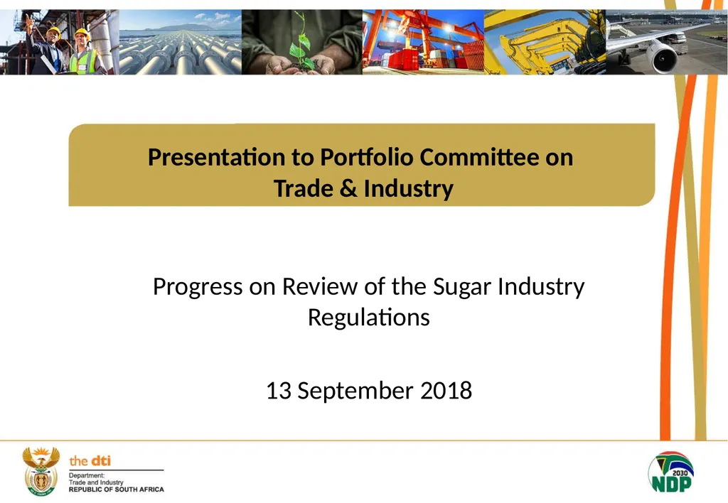 Presentation to Portfolio Committee on Trade & - slide 1 of 17