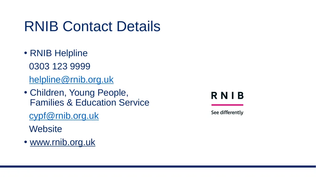 Blind and partially sighted students in post 16 - slide 23 of 23