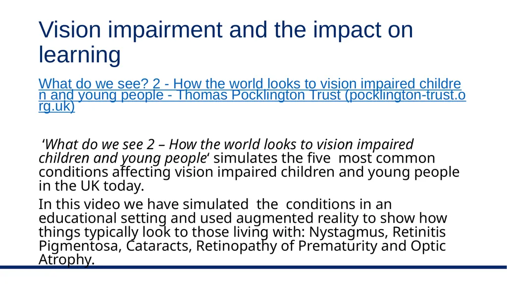 Blind and partially sighted students in post 16 - slide 3 of 23