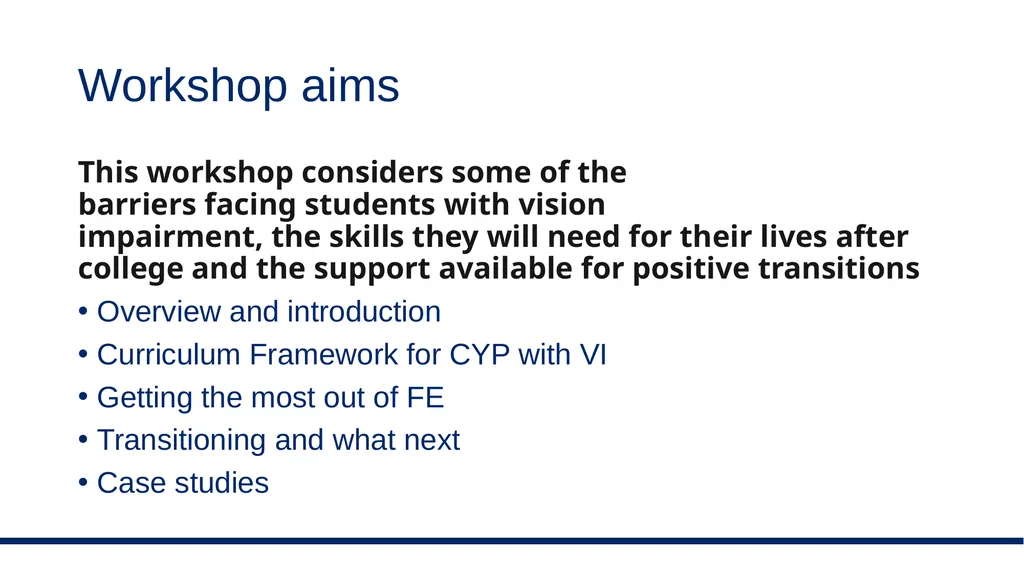 Blind and partially sighted students in post 16 - slide 2 of 23