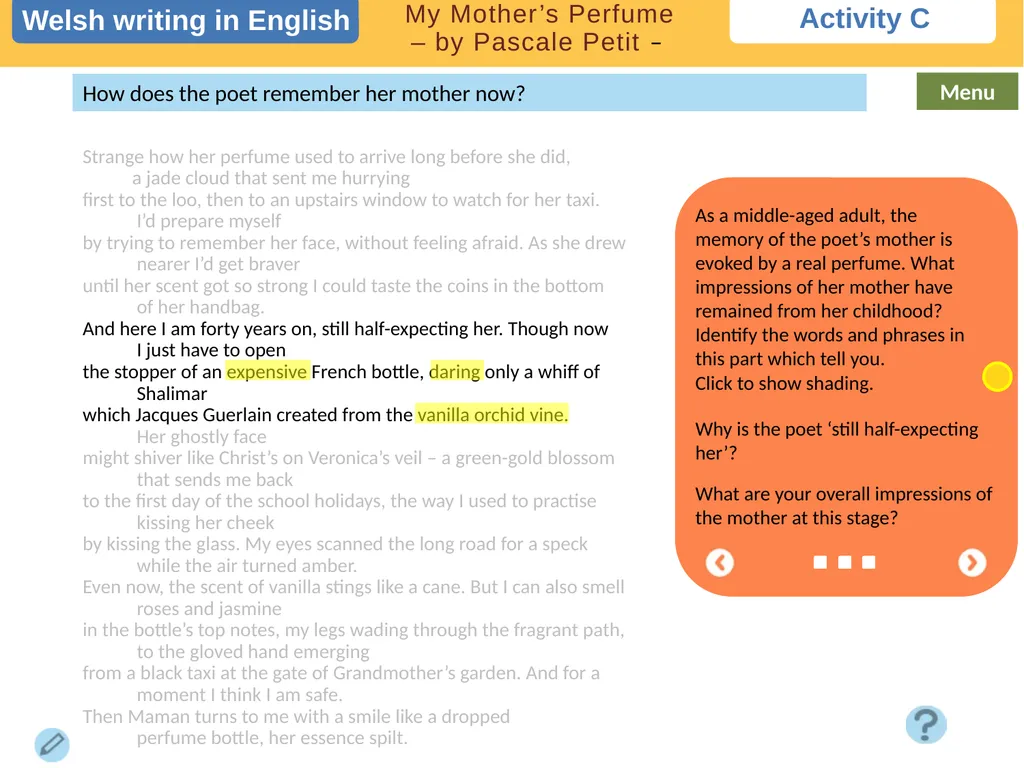 Choose a task Choose a task based on the poem. - slide 4 of 6