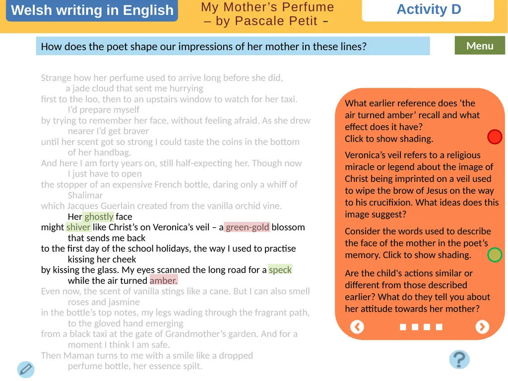 Choose a task Choose a task based on the poem. - slide 5 of 6