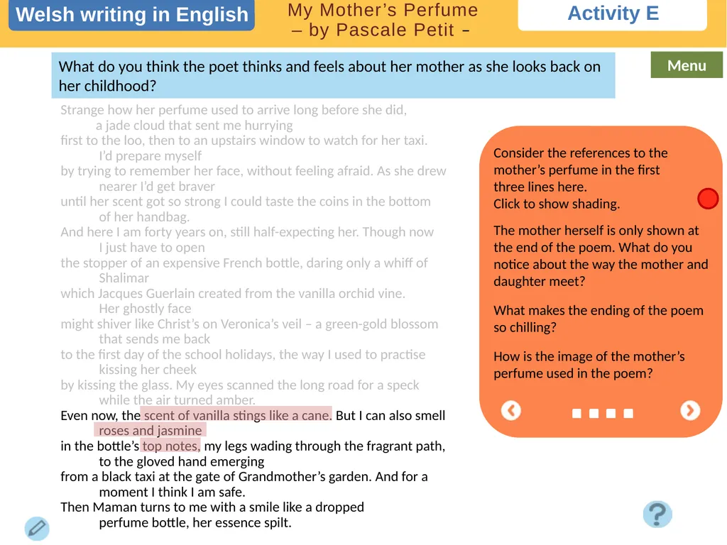 Choose a task Choose a task based on the poem. - slide 6 of 6