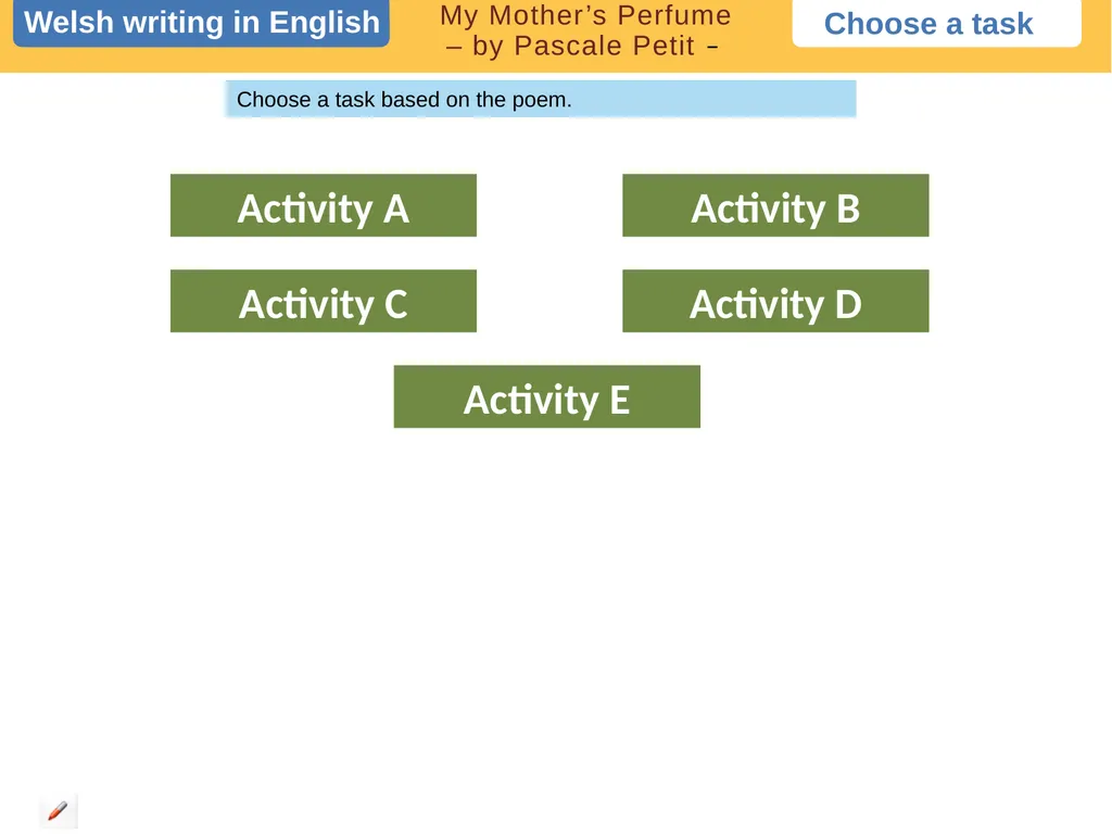 Choose a task Choose a task based on the poem.