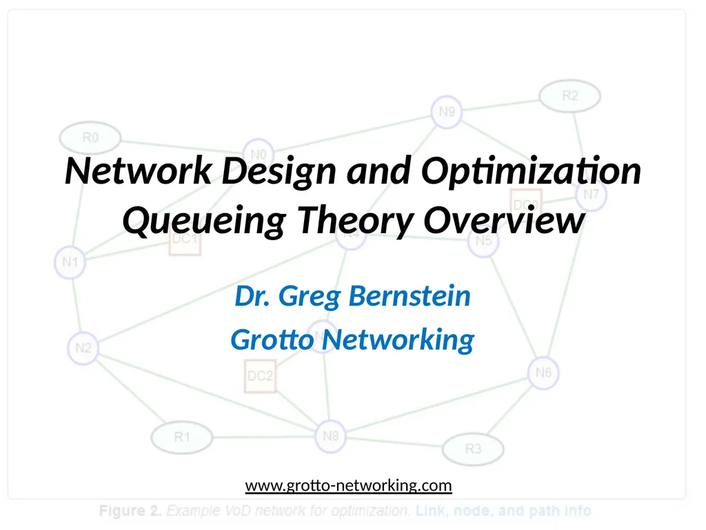 Network Design and Optimization Queueing Theory - slide 1 of 27