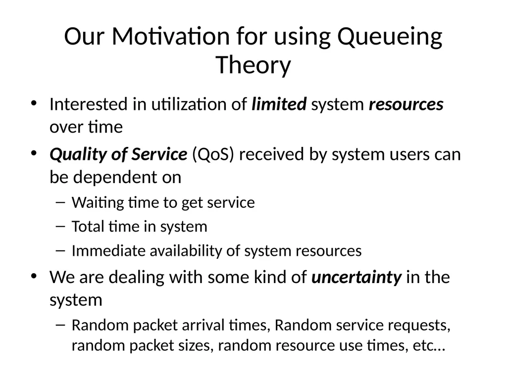 Network Design and Optimization Queueing Theory - slide 4 of 27