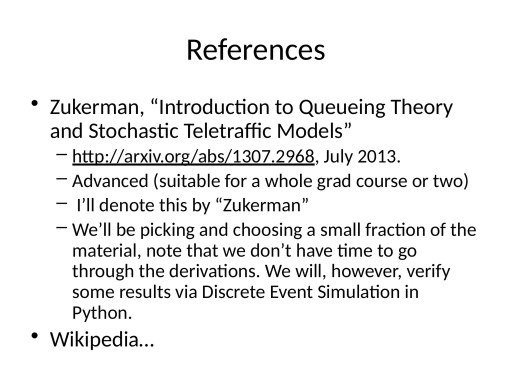 Network Design and Optimization Queueing Theory - slide 3 of 27