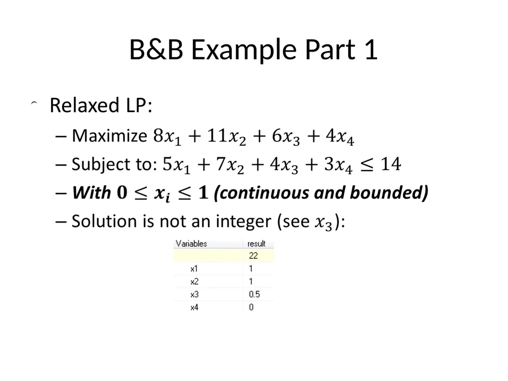 LPs and MIPs background and solution approaches - slide 27 of 34