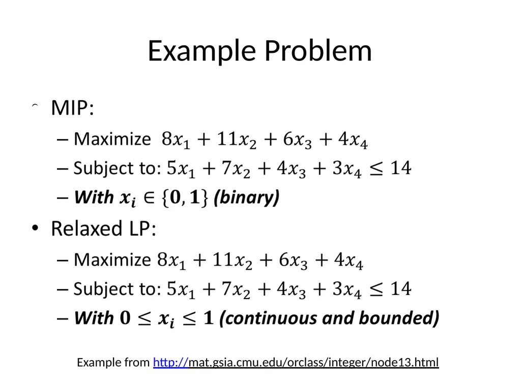 LPs and MIPs background and solution approaches - slide 23 of 34