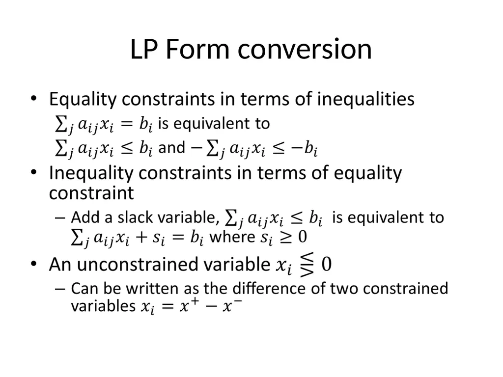 LPs and MIPs background and solution approaches - slide 7 of 34