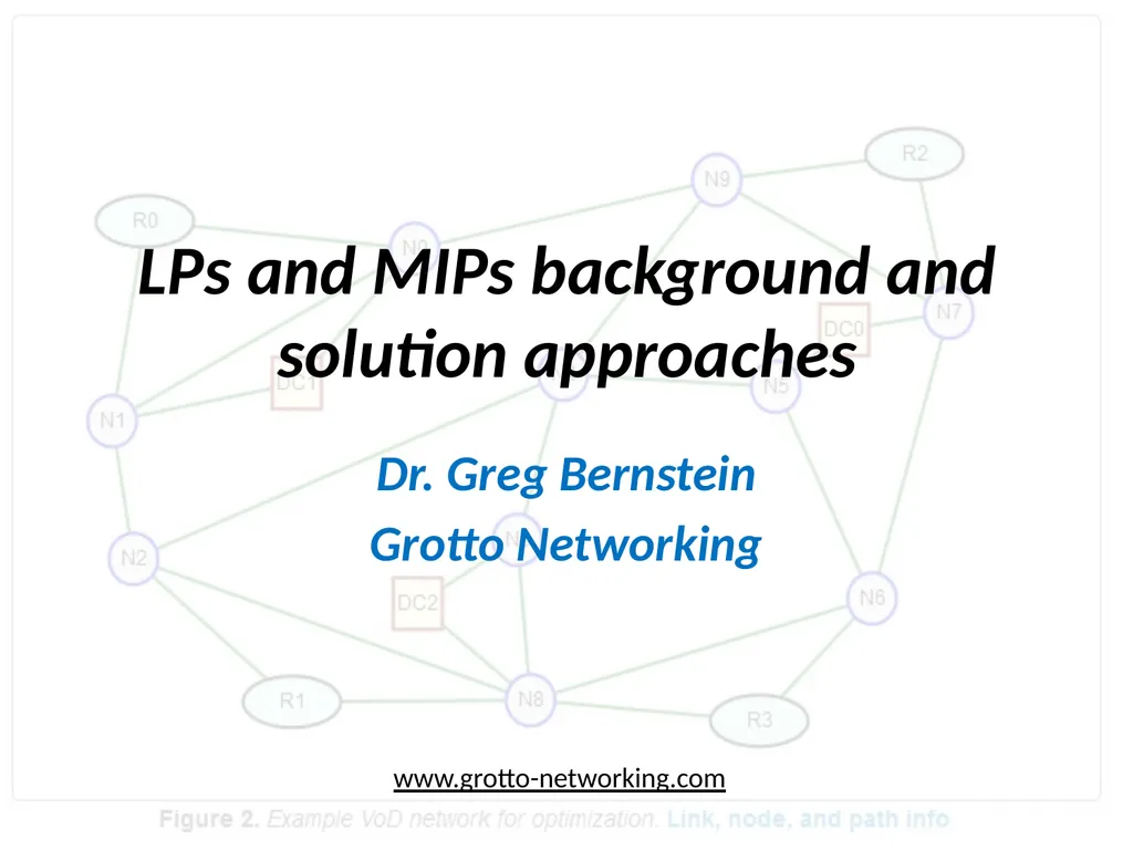 LPs and MIPs background and solution approaches