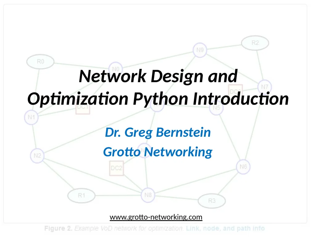 Network Design and Optimization Python