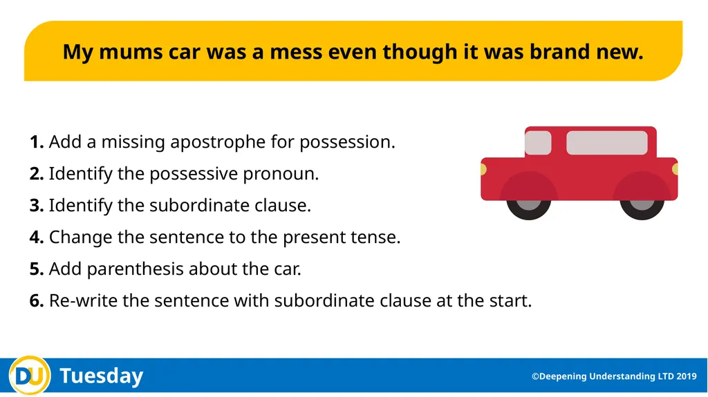 Grammar Workout Year 5 ©Deepening Understanding - slide 4 of 11
