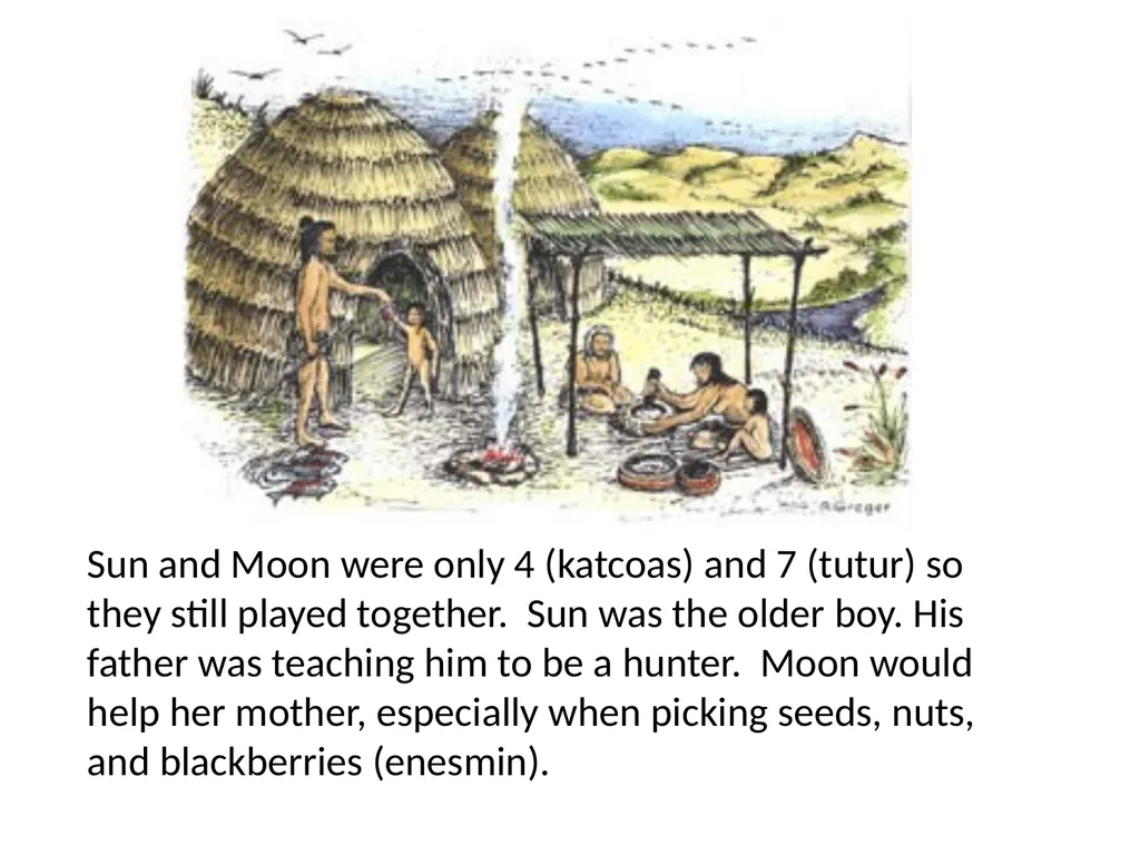 Growing up Ohlone Sun and Moon lived in a village - slide 3 of 25