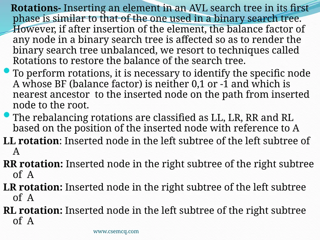 AVL Tree www.csemcq.com The efficiency of many - slide 8 of 27