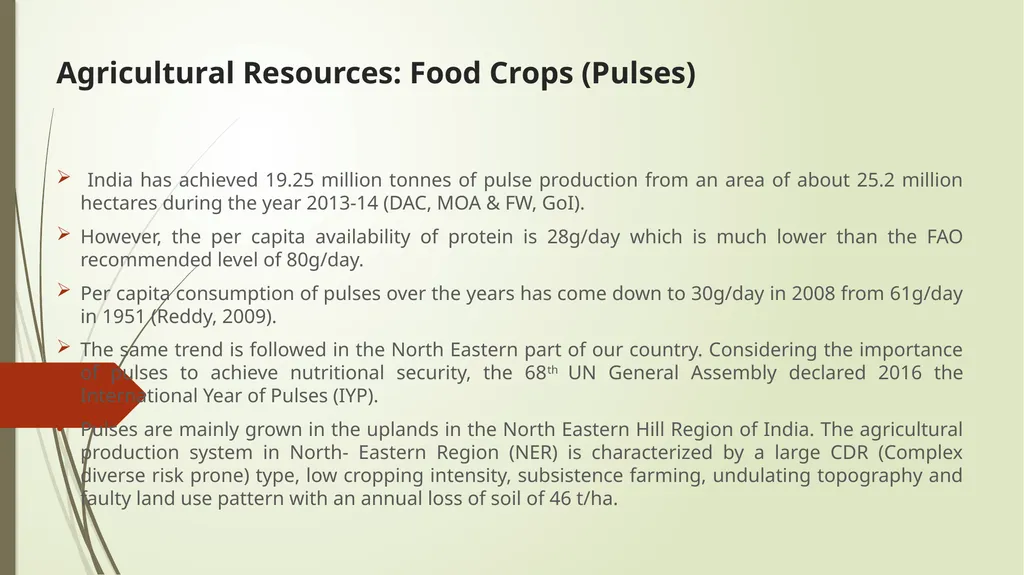 Agricultural resources Food crops (Pulses) - slide 2 of 8