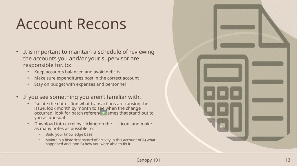 Canopy 101 An Introduction to Canopy/FAMIS Access - slide 13 of 16
