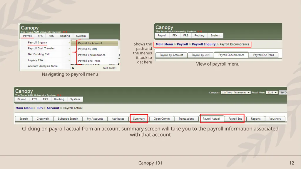 Canopy 101 An Introduction to Canopy/FAMIS Access - slide 12 of 16