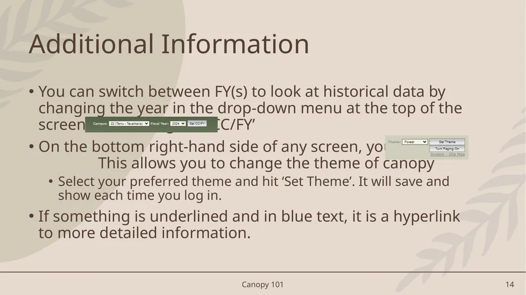Canopy 101 An Introduction to Canopy/FAMIS Access - slide 14 of 16