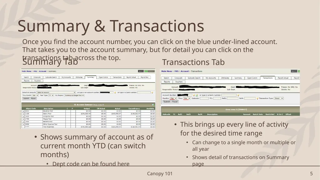 Canopy 101 An Introduction to Canopy/FAMIS Access - slide 5 of 16