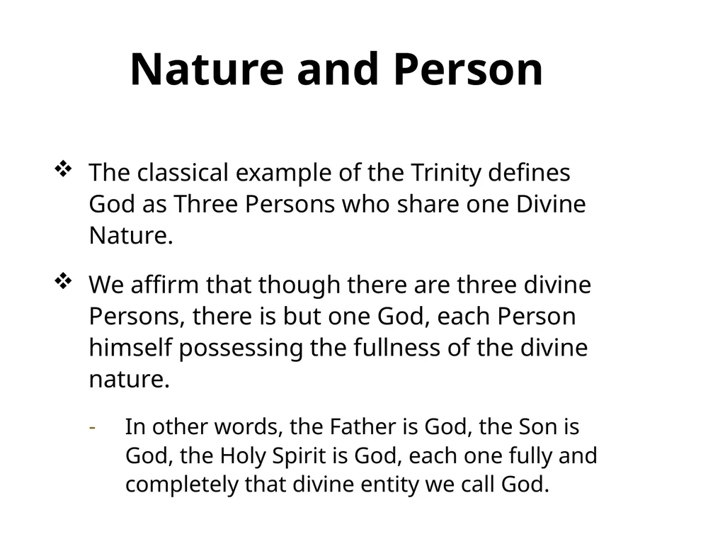 God in Three Persons: Blessed Trinity The mystery - slide 14 of 30
