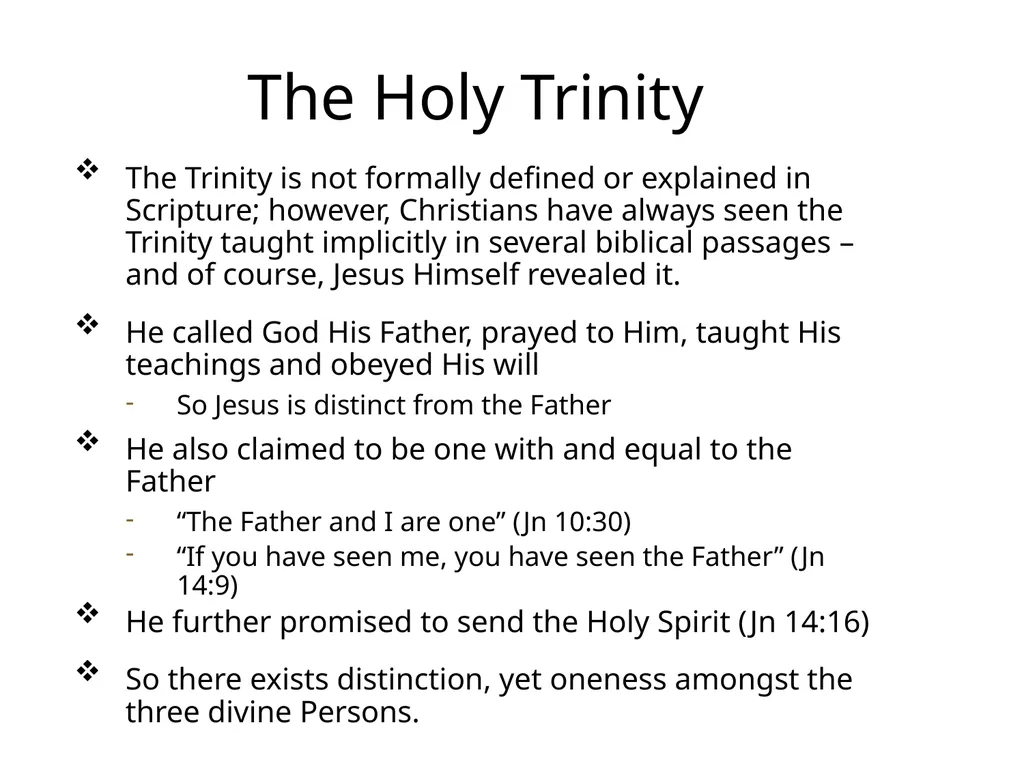 God in Three Persons: Blessed Trinity The mystery - slide 10 of 30