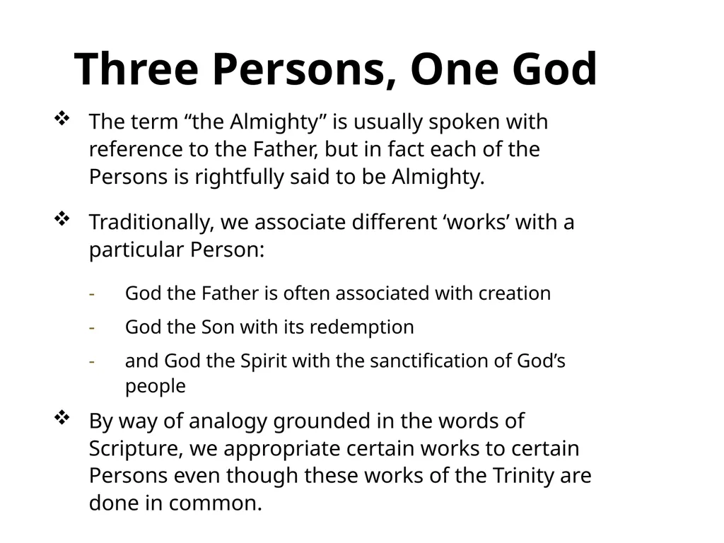 God in Three Persons: Blessed Trinity The mystery - slide 19 of 30
