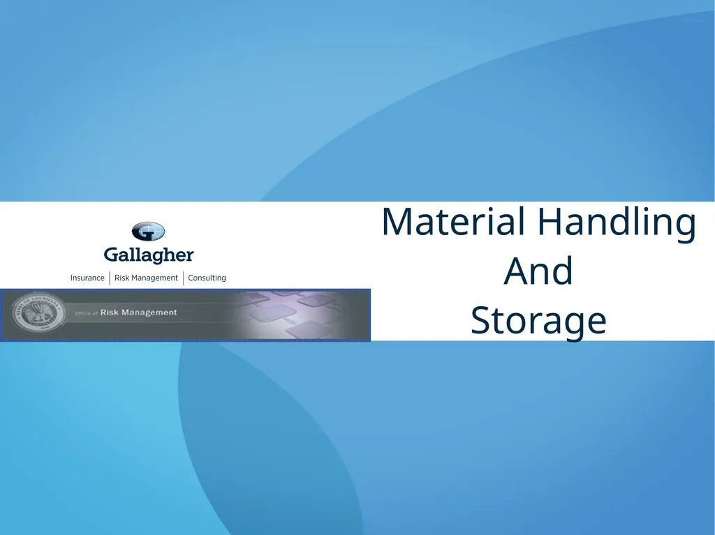 Material Handling And Storage Material Handling