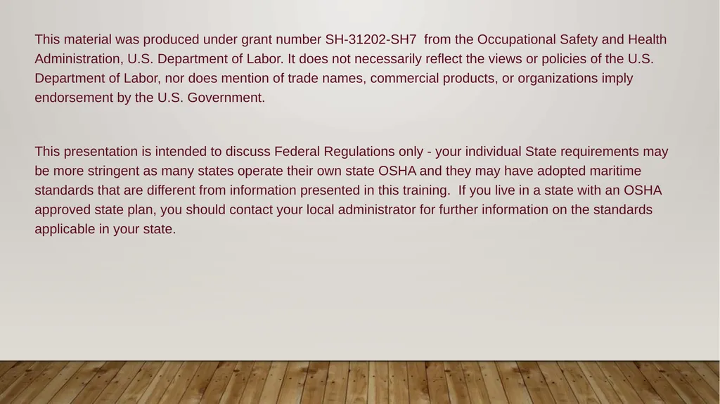 Walking Working Surfaces: Maritime Rules - slide 2 of 19